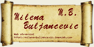 Milena Buljančević vizit kartica